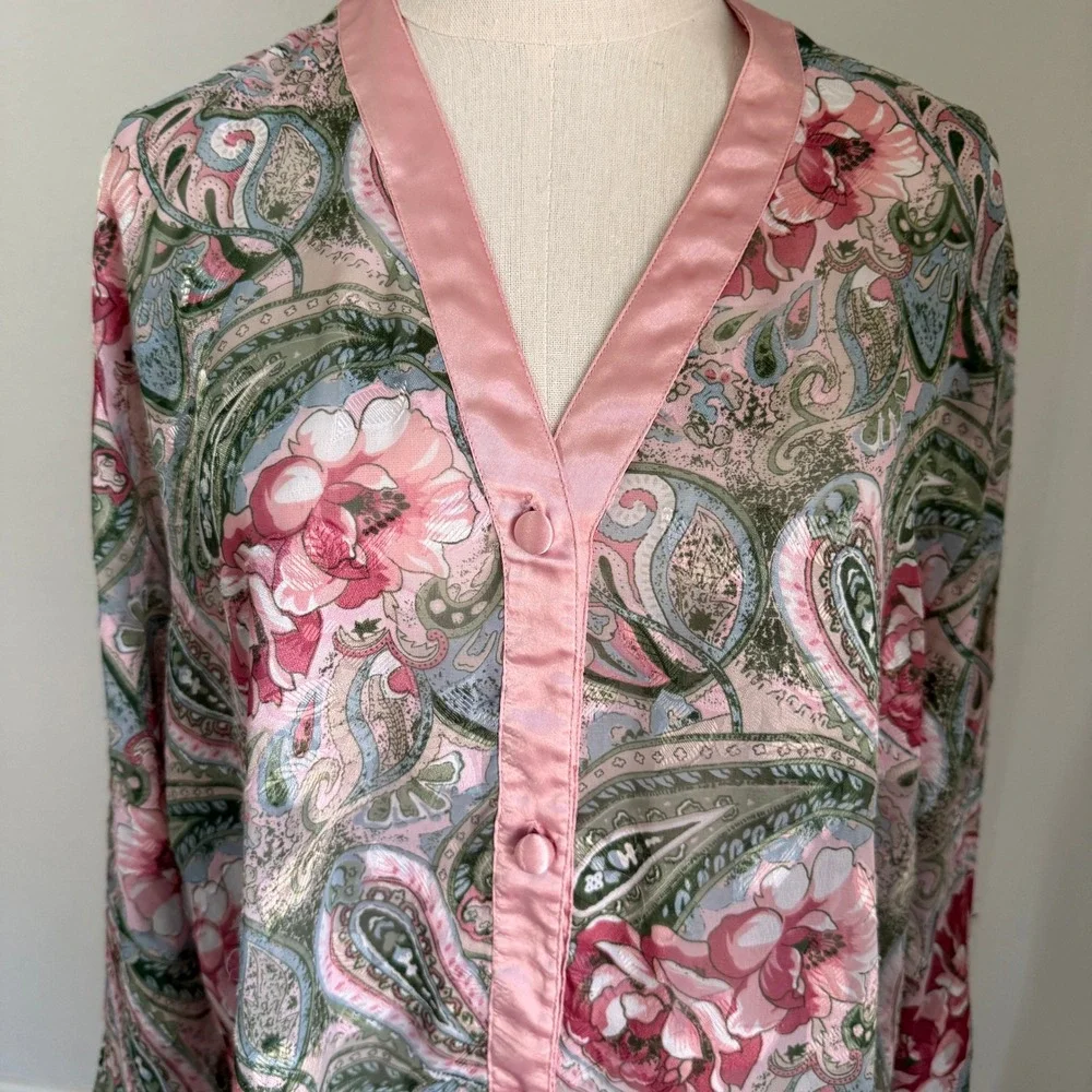 Vintage Victoria's Secret Gold Label Paisley Floral Top Dress Coquette Regency
